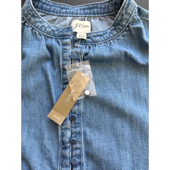 J.Crew Denim T-Shirt Dress Women's Size XXS NWT Boho Picnic Cottage Core Spring - Picture 7 of 8